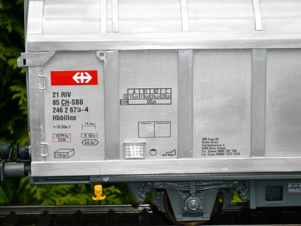 Moderne SBB-Güterwagen Hbbillns von Jaegers, Spur 1