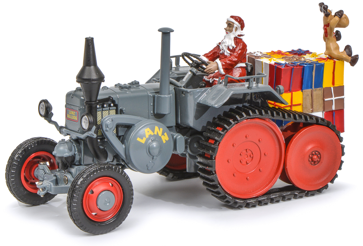 Schuco Lanz mit Anbauraupe Weihnachten 2018. Foto: Schuco