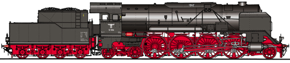 Baureihe 12 der DRG, Zeichnung von Spur-1.at